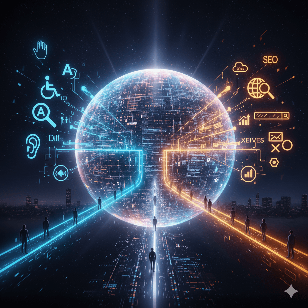 Male hand navigates website using braille keyboard